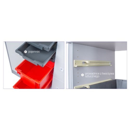 Skříň na kontejnery BLOX  110 4PG šedá - rozměr 105x46x152 cm 