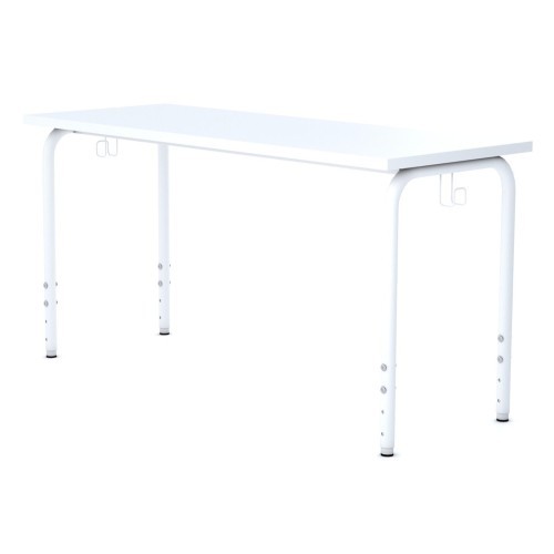 Školní lavice SIMPLE - výškově nastavitelná - pro 2 źáky - rozměr 130x50 cm - deska bílá/podnož bílá