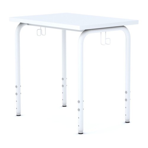 Školní lavice SIMPLE - výškově nastavitelná - pro 1 źáka - rozměr 70x50 cm - deska bílá/podnož bílá