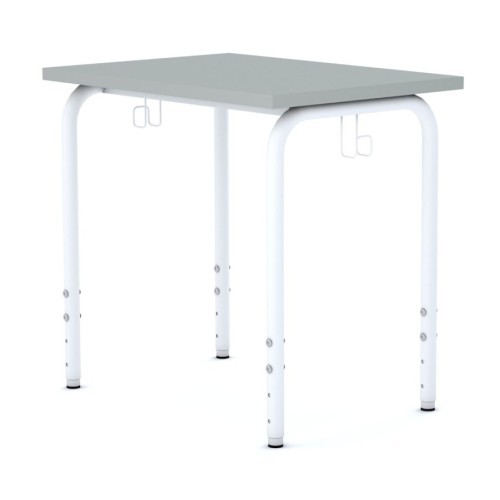 Školní lavice SIMPLE - výškově nastavitelná - pro 1 źáka - rozměr 70x50 cm - deska šedá/podnož bílá