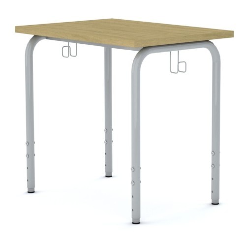 Školní lavice SIMPLE - výškově nastavitelná - pro 1 źáka - rozměr 70x50 cm - deska dub/podnož šedá