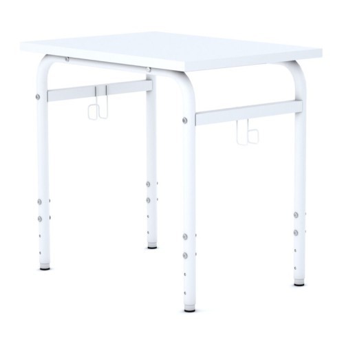 Školní lavice SOBRE- výškově nastavitelná - pro 1 źáka - rozměr 70x50 cm - deska bílá/podnož bílá