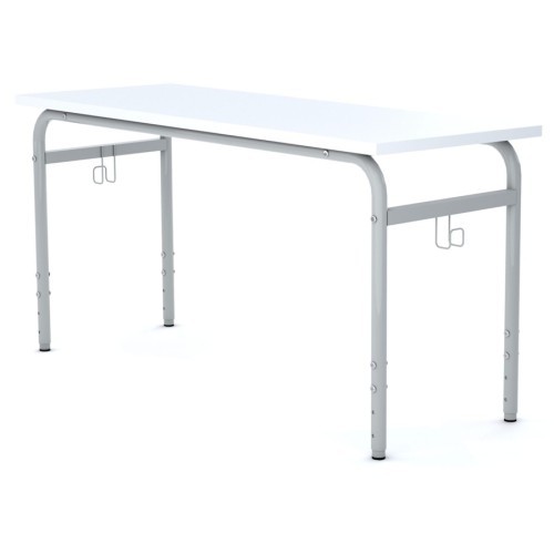 Školní lavice SOBRE- výškově nastavitelná - pro 2 źáky - rozměr 130x50 cm - deska bílá/podnož šedá