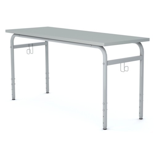 Školní lavice SOBRE- výškově nastavitelná - pro 2 źáky - rozměr 130x50 cm - deska šedá/podnož šedá