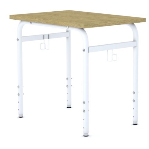 Školní lavice SOBRE- výškově nastavitelná - pro 1 źáka - rozměr 70x50 cm - deska dub/podnož bílá