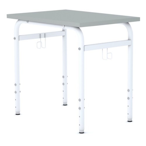 Školní lavice SOBRE- výškově nastavitelná - pro 1 źáka - rozměr 70x50 cm - deska šedá/podnož bílá