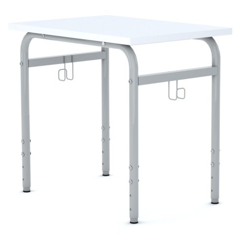 Školní lavice SOBRE- výškově nastavitelná - pro 1 źáka - rozměr 70x50 cm - deska bílá/podnož šedá