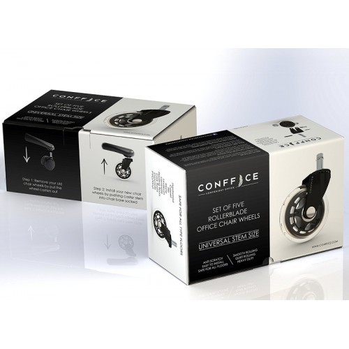 CONFFICE - kolečka ke kancelářským židlím a křeslům - sada 5 ks 