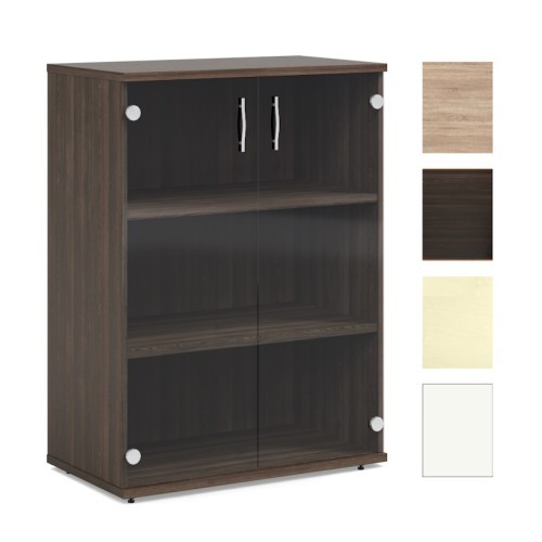 Policová skříň dveře sklo -  výška 119,6 cm EXPRESS II - SC44