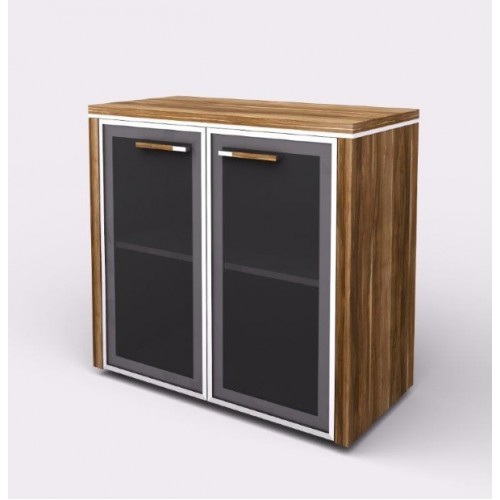 Kancelářská skříň policová prosklená Wels - výška 80 cm  - 104812