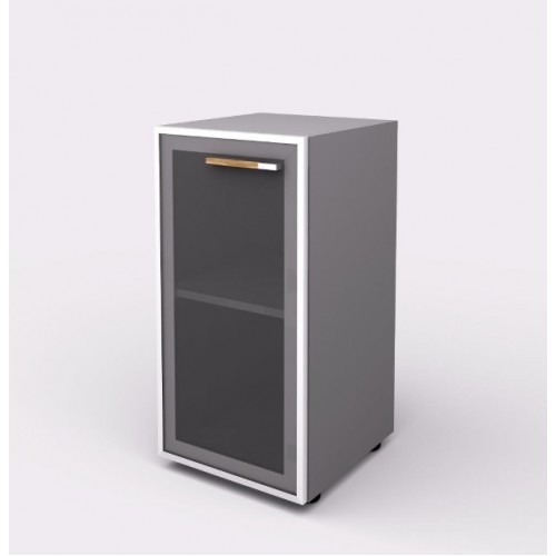 Kancelářská skříň policová prosklená WELS levá - výška 80 cm  - 104822