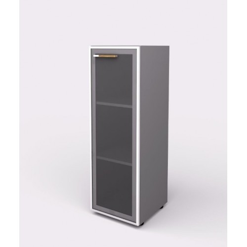 Kancelářská skříň policová prosklená WELS levá - výška 119,5 cm - 104832