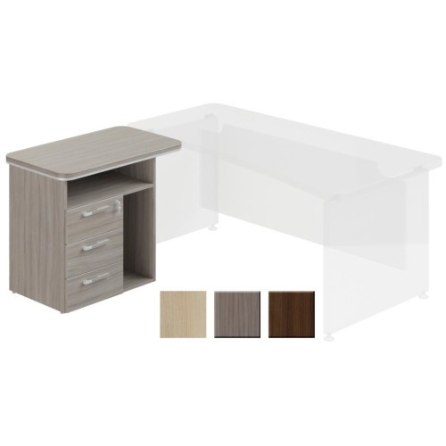 Přístavný kontejner ke kancelářským stolům WELS - rozměr  90x55 cm  levý - 102301 - centrální zámek 