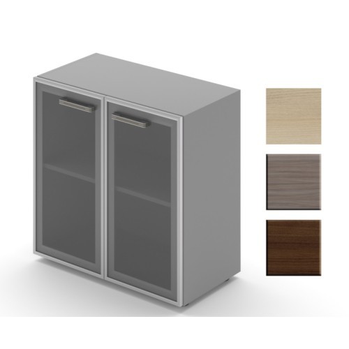 Kancelářská skříň policová prosklená Wels - výška 80 cm  - 104812