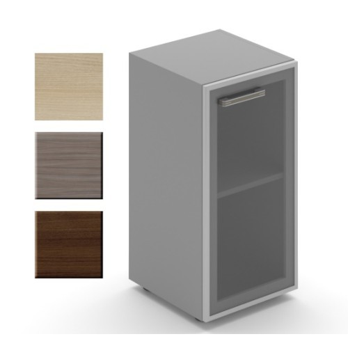 Kancelářská skříň policová prosklená WELS pravá - výška 80 cm  - 104822