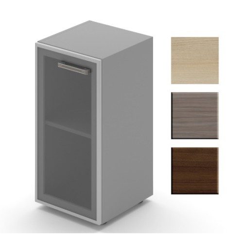 Kancelářská skříň policová prosklená WELS levá - výška 80 cm  - 104822