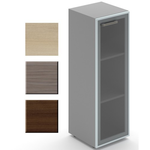 Kancelářská skříň policová prosklená WELS pravá - výška 119,5 cm - 104831