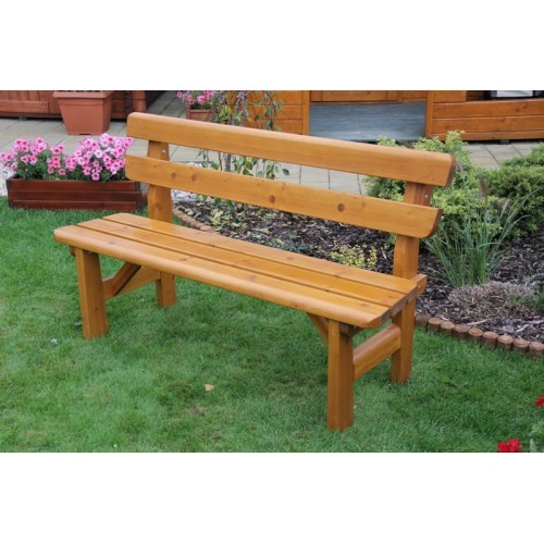 Dřevěná zahradní lavice FIN s opěradlem