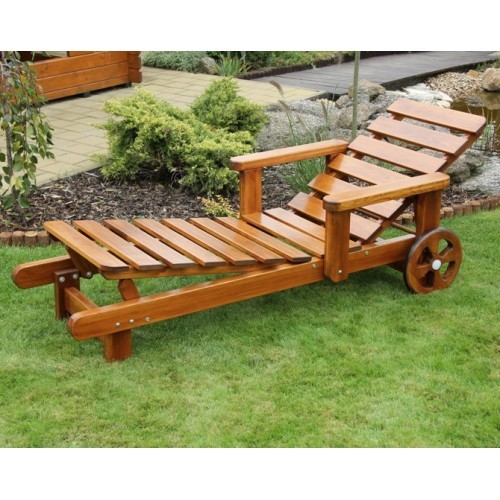 Dřevěné zahradní polohovací lehátko 