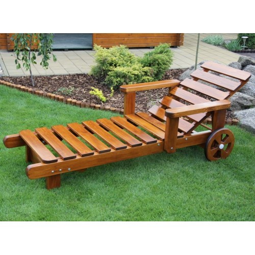 Dřevěné zahradní polohovací lehátko 