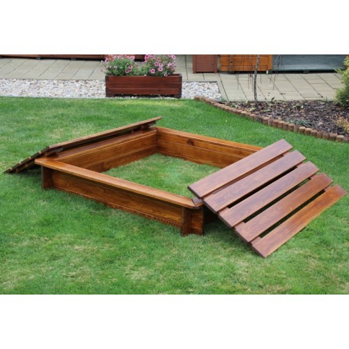 Dřevěné dětské pískoviště s krytem 120x120 cm 