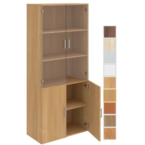Policová skříň s kombinovaná DRIVE D58009 - výška 185 cm - šířka 80 cm 