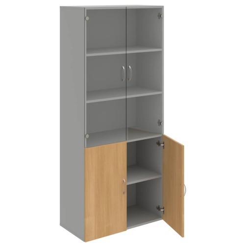 Policová skříň s kombinovaná DRIVE D58009 - výška 185 cm - šířka 80 cm 