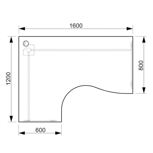 Rohový kancelářský stůl OFFICE GATE GE2005P ergo  - rozměr 160x120 cm - pravý