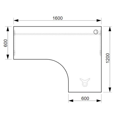 Rohový kancelářský stůl OFFICE GATE GE60L - rozměr 160x120 cm - levý 