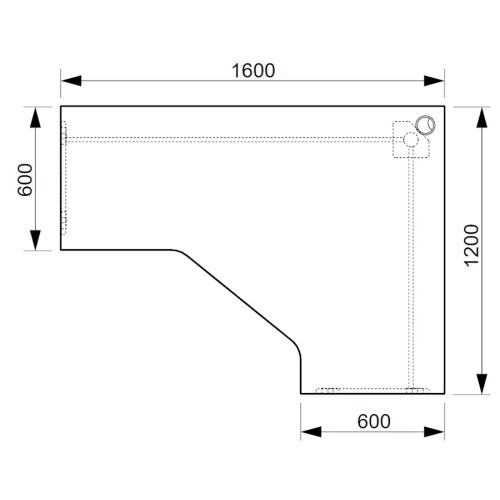 Rohový kancelářský stůl OFFICE GATE GEV60L ergo  - rozměr 160x120 cm - levý