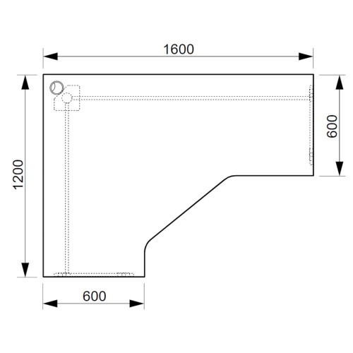 Rohový kancelářský stůl OFFICE GATE GEV60P ergo  - rozměr 160x120 cm - pravý