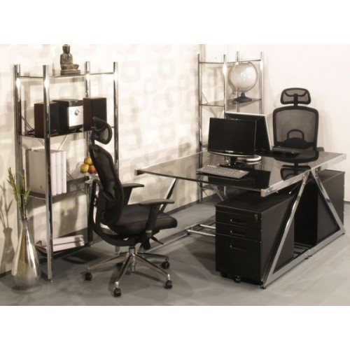 Mobilní kovový kontejner Uni-Q  325S - 4zásuvkový - stříbrný