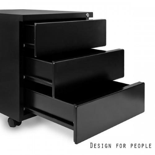 Mobilní kovový kontejner Uni-Q 424W - 3zásuvkový - bílý