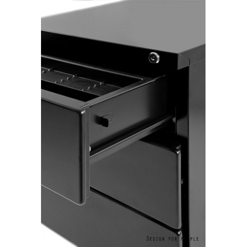 Mobilní kovový kontejner Uni-Q 424W - 3zásuvkový - bílý