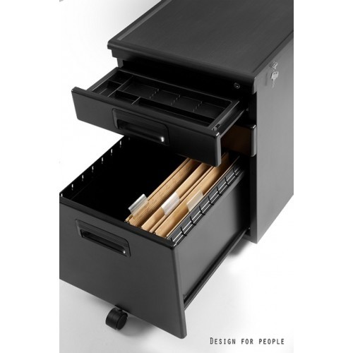 Mobilní kovový kontejner Uni-Q  324S - 3zásuvkový - stříbrný 