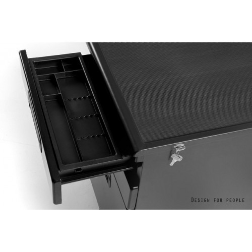 Mobilní kovový kontejner Uni-Q  324S - 3zásuvkový - stříbrný 