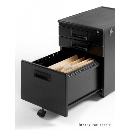 Mobilní kovový kontejner Uni-Q  324S - 3zásuvkový - stříbrný 