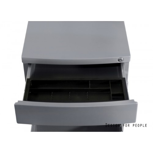 Mobilní kovový kontejner Uni-Q RP04B -  4zásuvkový - černý