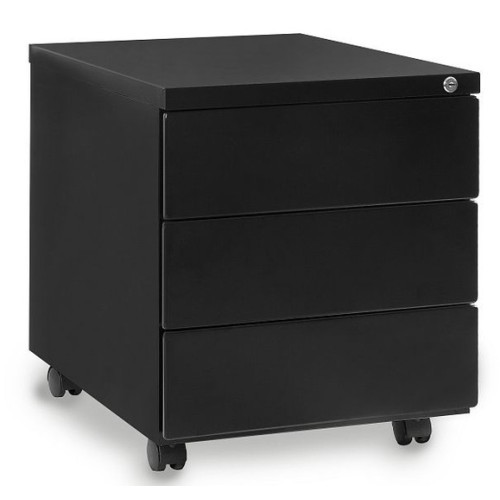 Mobilní kovový kontejner Uni-Q 424B - 3zásuvkový - černý