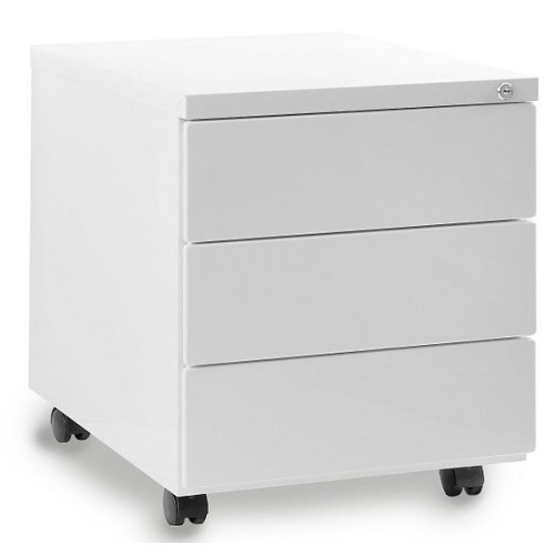 Mobilní kovový kontejner Uni-Q 424W - 3zásuvkový - bílý