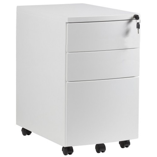 Mobilní kovový kontejner Uni-Q  RPH01W - 3zásuvkový - bílý