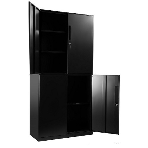 Kovová skříň dělěná XD - černá - rozměr 185x90 cm 