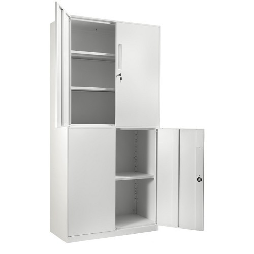 Kovová skříň dělěná XD - bílá - rozměr 185x90 cm 