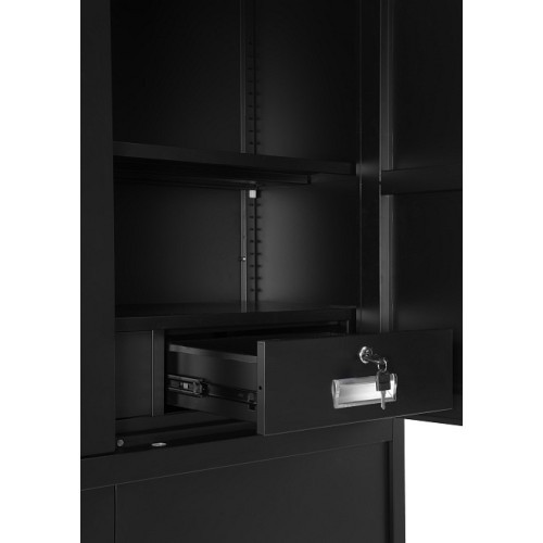 Kovová skříň s elektronickým zámkem XD032 - černá - rozměr 185x90 cm 