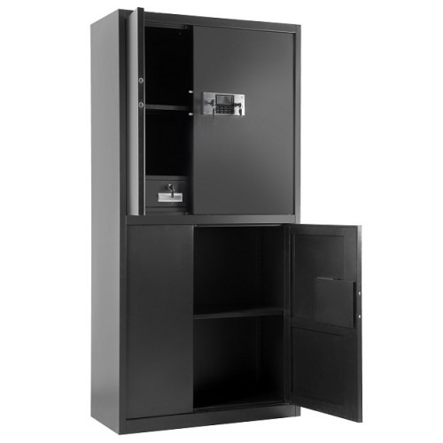 Kovová skříň s elektronickým zámkem XD032 - černá - rozměr 185x90 cm 