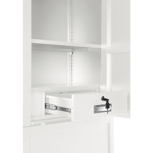 Kovová skříň s elektronickým zámkem XD032 - bílá - rozměr 185x90 cm 