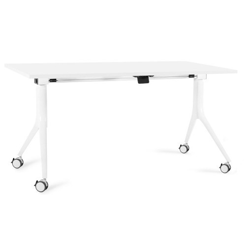 Mobilní skládací kancelářský stůl CARL - podnož bílá - rozměr 180x80 cm 