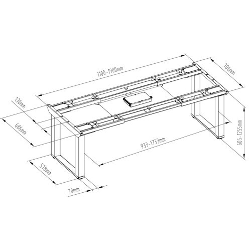 Elektricky výškově nastavitelný stůl Q-FORM - podnož černá - rozměr 150x80 cm 