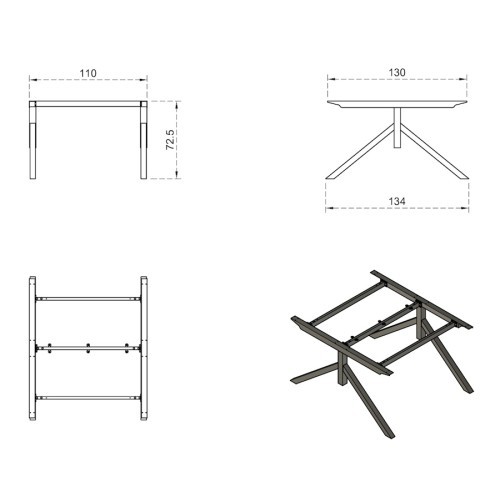 Kancelářský psací stůl MARS pro 2 osoby  - rozměr 120x140 cm 