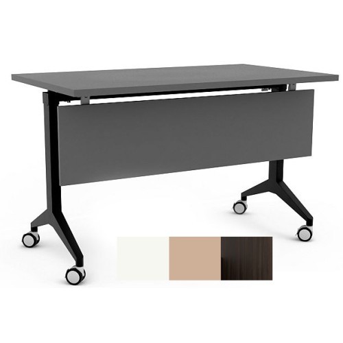 Mobilní skládací kancelářský stůl YUMI S s ekranem - podnož černá - rozměr 120x70 cm 